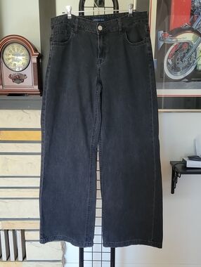 Aeropostale Wide Leg Jeans 12 Regular Black